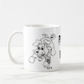 Funny Fetch Boy Dog Line Zeichnend Kaffeetasse (Links)