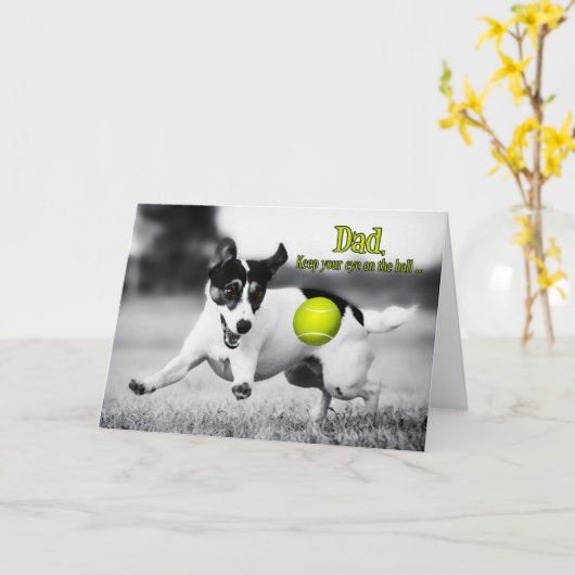 Funny Fetch Jack Russell Dog Fathers Day Karte (Gelbe Blume)
