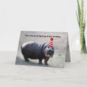 Funny Fett Hippo mit Hut Animal Happy Birthday Karte (Vorderseite)