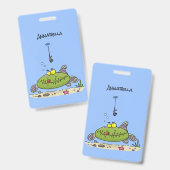 Funny Fett hungriger grüner Cartoon Ausweis (Front & Back)