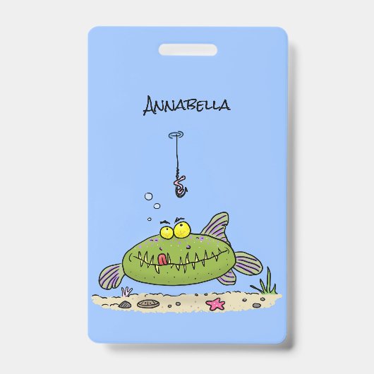 Funny Fett hungriger grüner Cartoon Ausweis (Front)