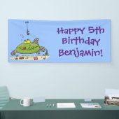 Funny Fett hungriger grüner Cartoon Banner (Messe)