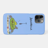 Funny Fett hungriger grüner Cartoon Case-Mate iPhone Hülle (Rückseite (Horizontal))