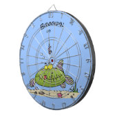 Funny Fett hungriger grüner Cartoon Dartscheibe (Vorderseite rechts)