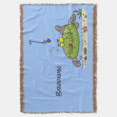 Funny Fett hungriger grüner Cartoon Decke (Vorderseite Vertikal)