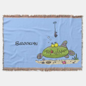 Funny Fett hungriger grüner Cartoon Decke (Vorderseite)