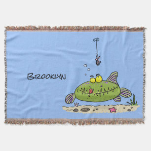 Funny Fett hungriger grüner Cartoon Decke