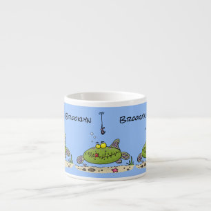 Funny Fett hungriger grüner Cartoon Espressotasse