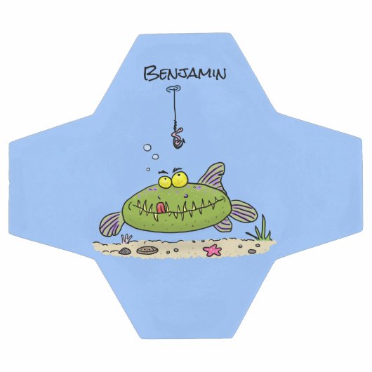 Funny Fett hungriger grüner Cartoon Fußball (Flach)