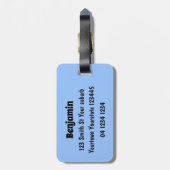 Funny Fett hungriger grüner Cartoon Gepäckanhänger (Rückseite vertikal)