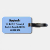 Funny Fett hungriger grüner Cartoon Gepäckanhänger (Rückseite horizontal)