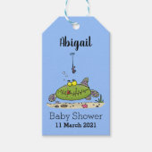 Funny Fett hungriger grüner Cartoon Geschenkanhänger (Vorderseite)