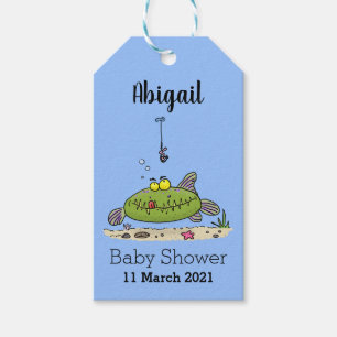 Funny Fett hungriger grüner Cartoon Geschenkanhänger