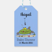 Funny Fett hungriger grüner Cartoon Geschenkanhänger (Rückseite)