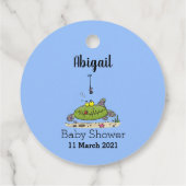 Funny Fett hungriger grüner Cartoon Geschenkanhänger (Rückseite)