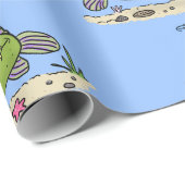 Funny Fett hungriger grüner Cartoon Geschenkpapier (Rolleneckpunkt)