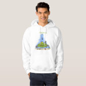 Funny Fett hungriger grüner Cartoon Hoodie (Vorne ganz)