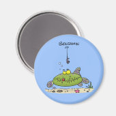 Funny Fett hungriger grüner Cartoon Magnet (Vorderseite/Rückseite)