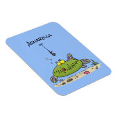 Funny Fett hungriger grüner Cartoon Magnet (Rechte Seite)