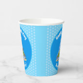 Funny Fett hungriger grüner Cartoon Pappbecher (Links)