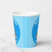 Funny Fett hungriger grüner Cartoon Pappbecher (Rechts)