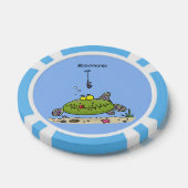 Funny Fett hungriger grüner Cartoon Pokerchips (Einzeln)