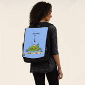 Funny Fett hungriger grüner Cartoon Rucksack (Ausgewaschen)