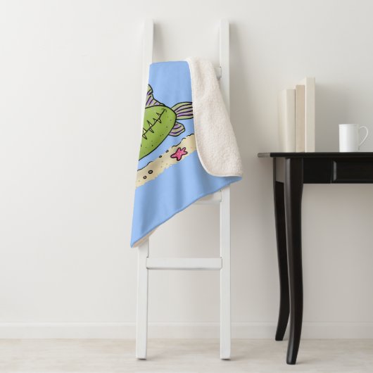 Funny Fett hungriger grüner Cartoon Sherpadecke (Beispiel)