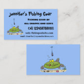 Funny Fett hungriger grüner Cartoon Visitenkarte (Vorne/Hinten)