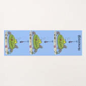 Funny Fett hungriger grüner Cartoon Yogamatte (Rückseite (Horizontal))