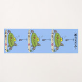 Funny Fett hungriger grüner Cartoon Yogamatte (Vorderseite (Horizontal))