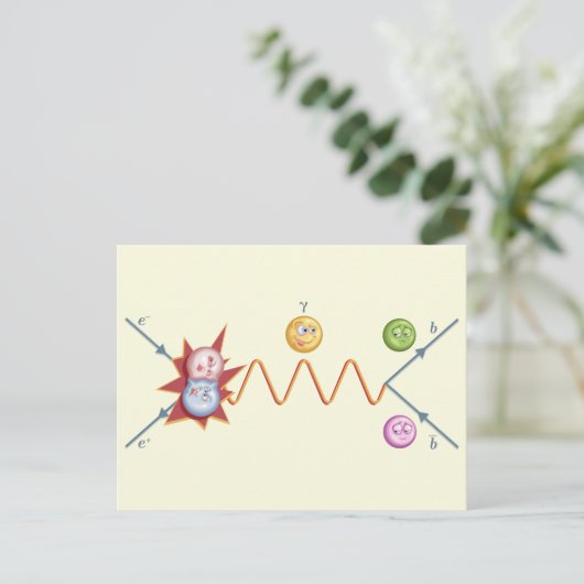 Funny Feynman Diagramm Postkarte (Stehend Vorderseite)