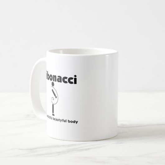 Funny Fibonacci bildete Körper Übergewicht Fettlei Kaffeetasse (Vorderseite Links)