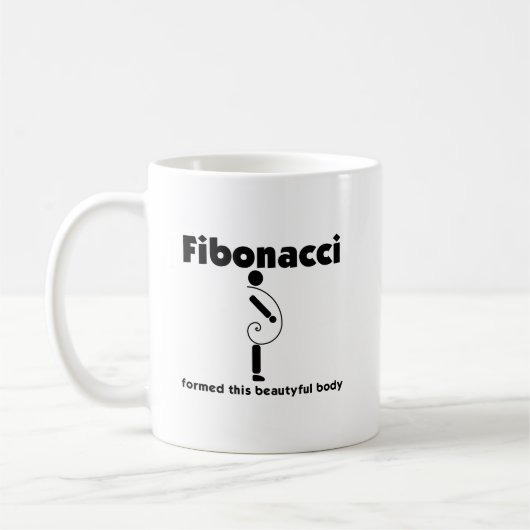 Funny Fibonacci bildete Körper Übergewicht Fettlei Kaffeetasse (Links)