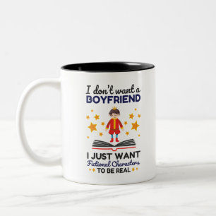 Funny Ficter Lover Book Reader Zweifarbige Tasse