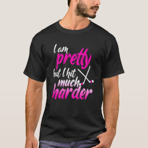 Funny Field Hockey Girl Woman trifft härter T-Shirt
