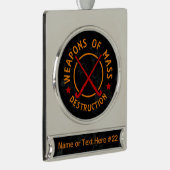 Funny Field Hockey Personalisiert Weihnachtsgeschm Banner-Ornament Silber (Rechts)