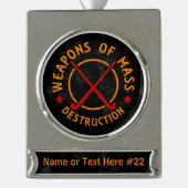 Funny Field Hockey Personalisiert Weihnachtsgeschm Banner-Ornament Silber (Vorderseite)