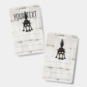 Funny Fierce Black Cat Cartoon Ausweis (Vorder- & Rückseite)