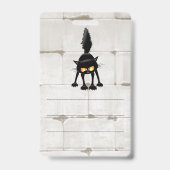 Funny Fierce Black Cat Cartoon Ausweis (Rückseite)