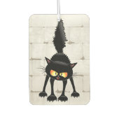 Funny Fierce Black Cat Cartoon Autolufterfrischer (Vorderseite)