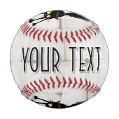 Funny Fierce Black Cat Cartoon  Baseball (Vorderseite)