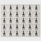Funny Fierce Black Cat Cartoon  Geschenkpapier (Flach)