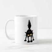 Funny Fierce Black Cat Cartoon Kaffeetasse (Links)