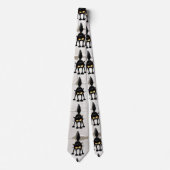 Funny Fierce Black Cat Cartoon Krawatte (Vorderseite)