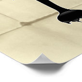 Funny Fierce Black Cat Cartoon Poster (Ecke)