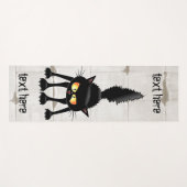 Funny Fierce Black Cat Cartoon Yogamatte (Vorderseite (Horizontal))