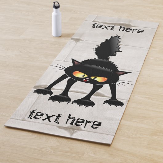 Funny Fierce Black Cat Cartoon Yogamatte (Beispiel)
