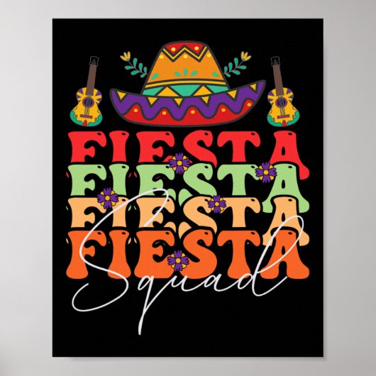 Funny Fiesta Squad Cinco De Mayo Mexican Party Cin Poster (Vorne)