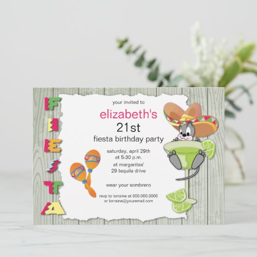 Funny Fiesta zum Geburtstag Einladung (Stehend Vorderseite)